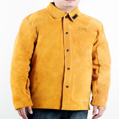 W-2130金黃色全牛皮焊工(gōng)服